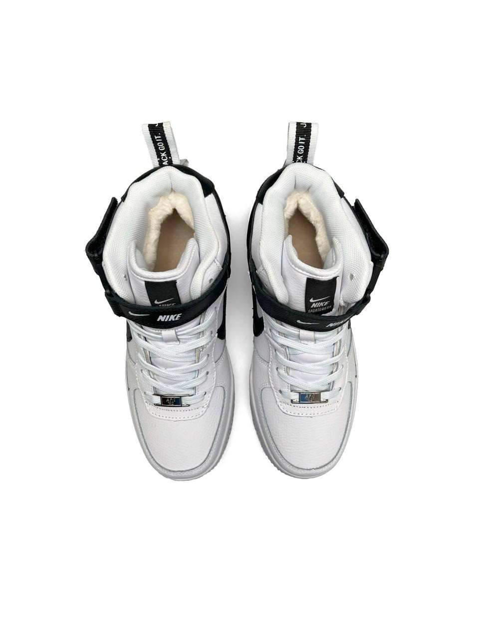 Nike Air Force 1 Utility High White Black Fur