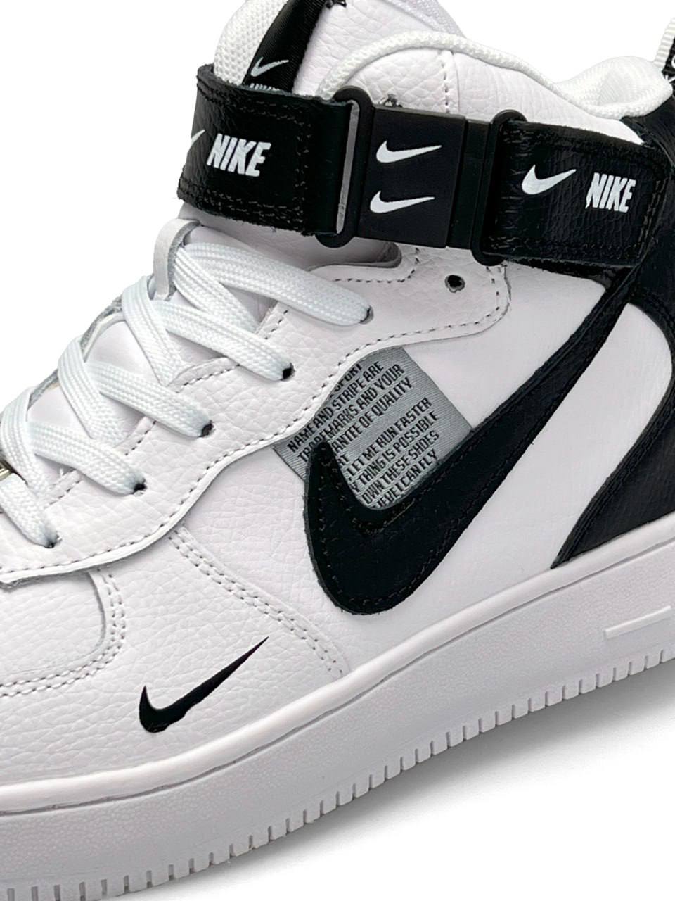 Nike Air Force 1 Utility High White Black Fur