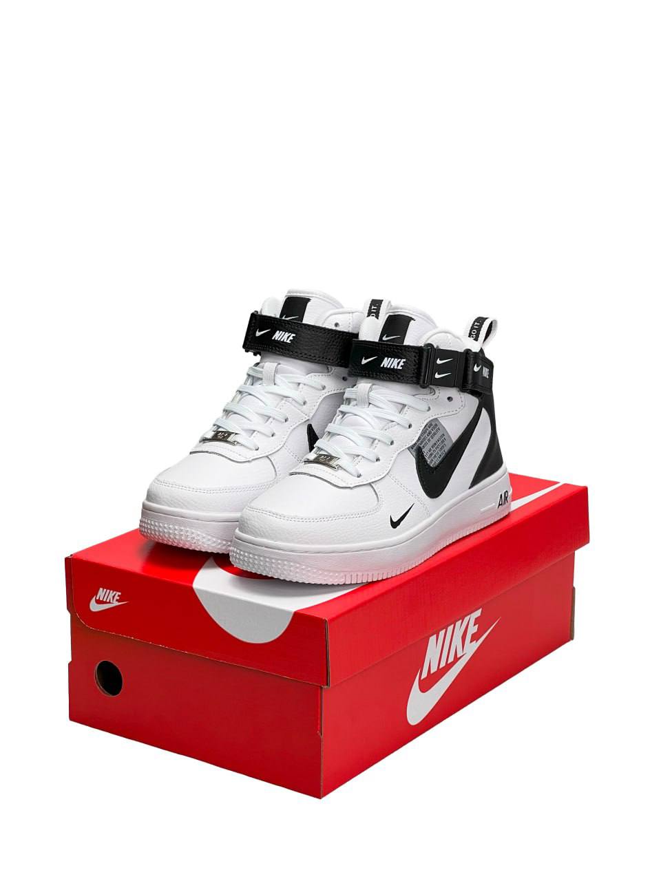 Nike Air Force 1 Utility High White Black Fur