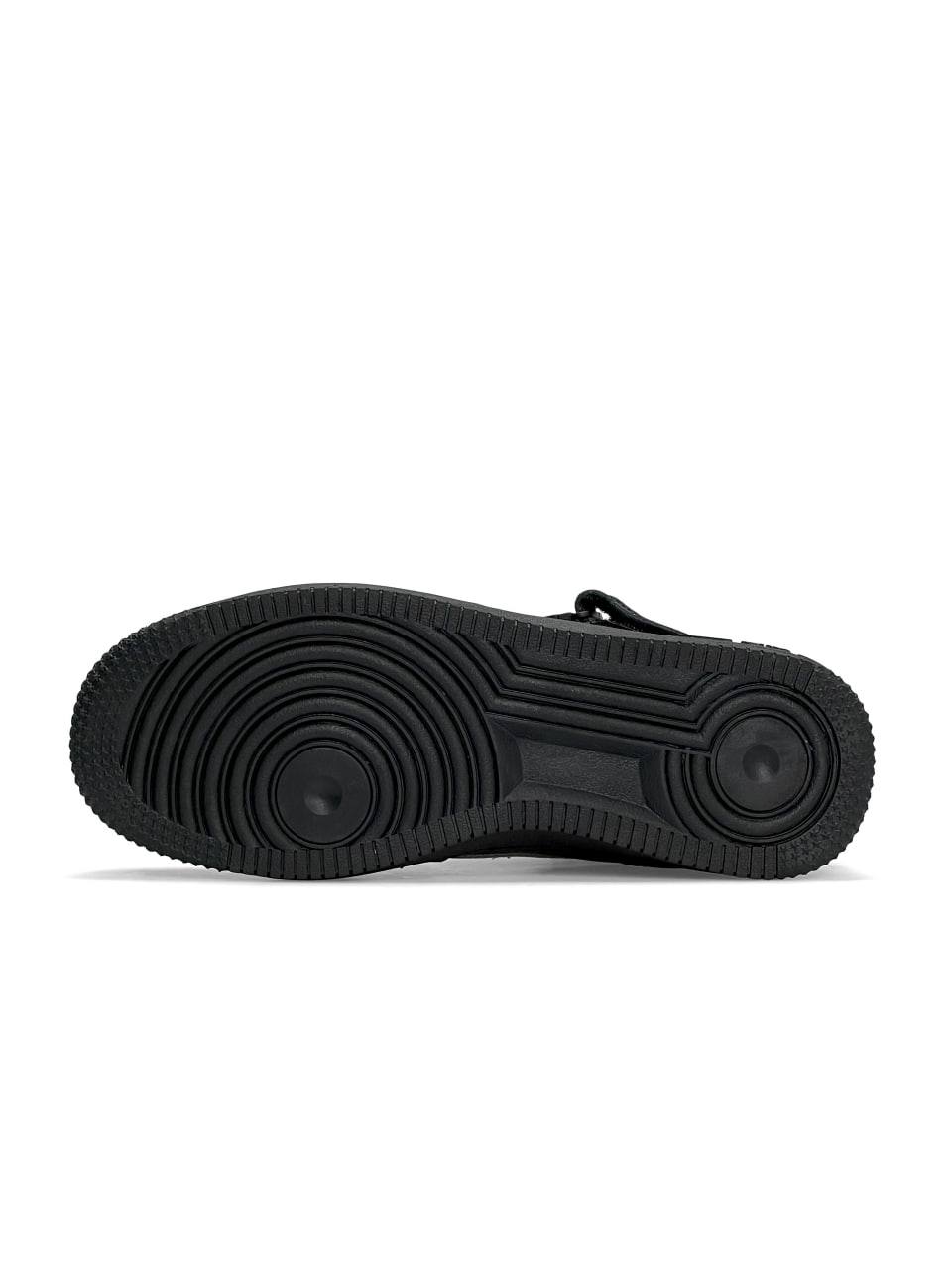Nike Air Force 1 Utility High All Black White Fur