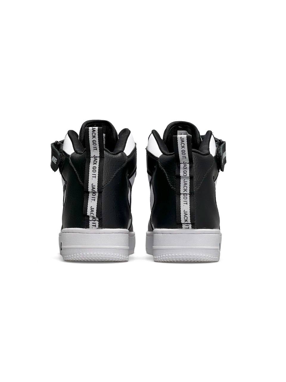 Nike Air Force 1 Utility High Military Black Fur