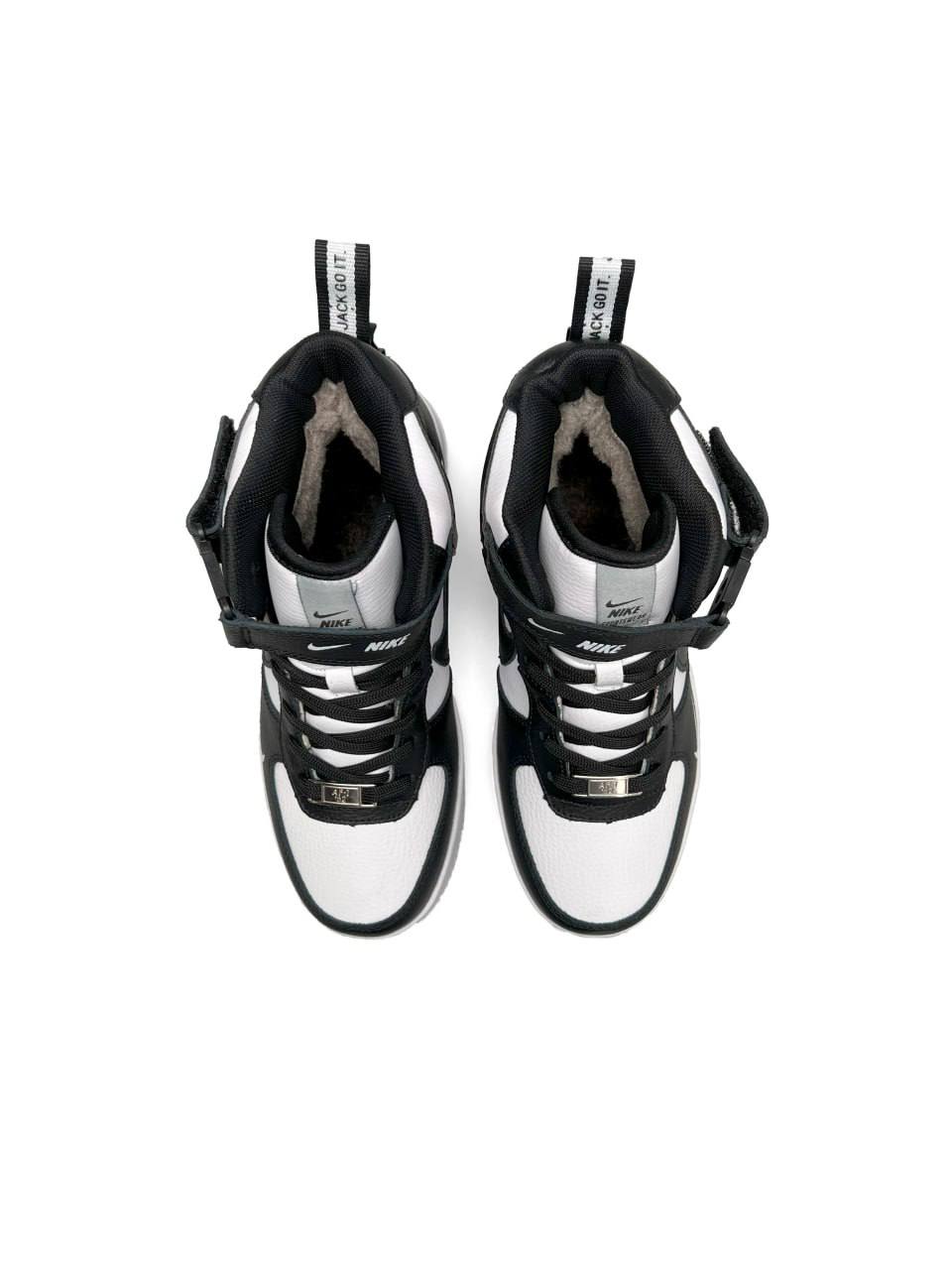 Nike Air Force 1 Utility High Military Black Fur