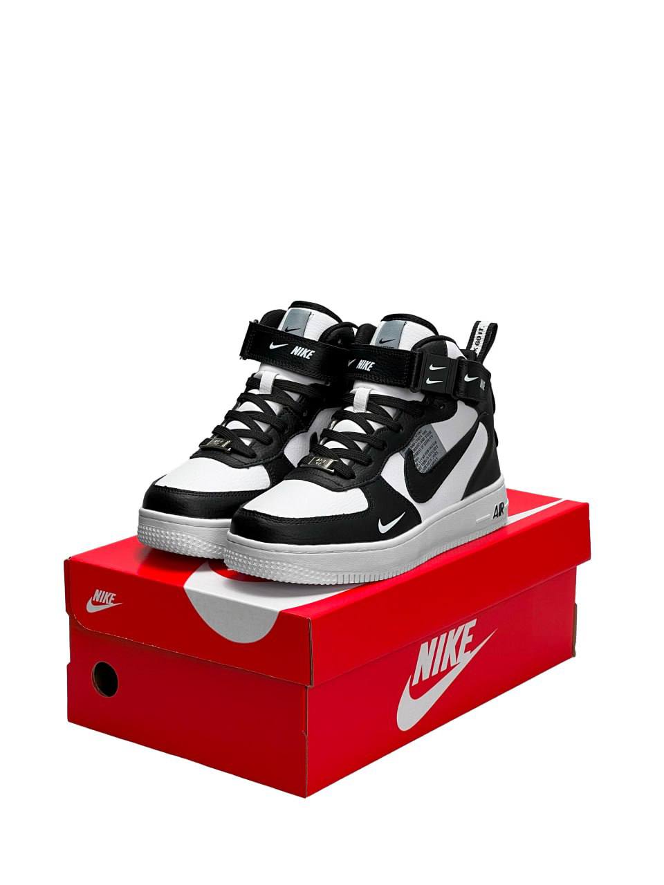 Nike Air Force 1 Utility High Military Black Fur
