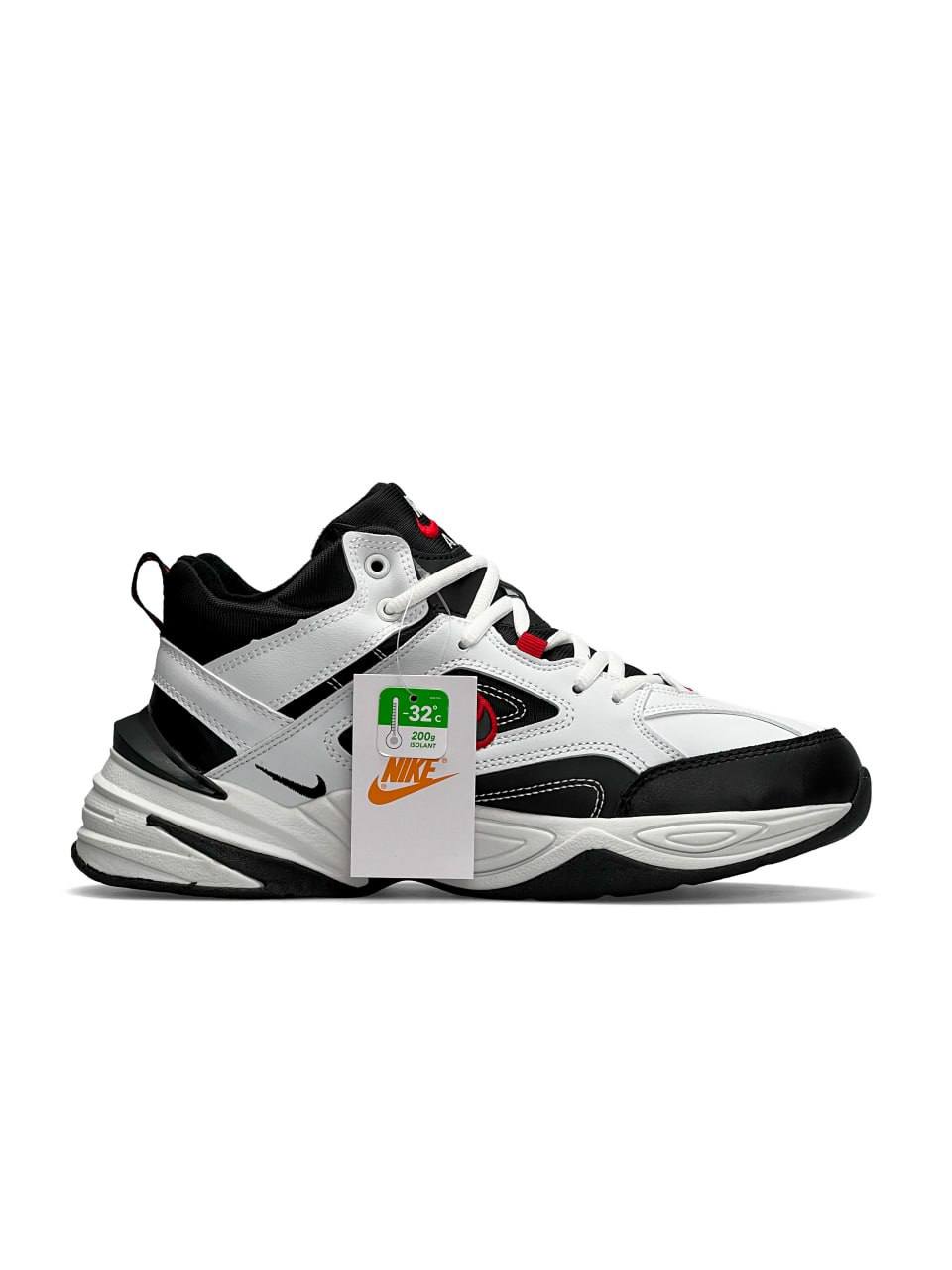 Nike M2K Tekno Mid White Black Red Fur