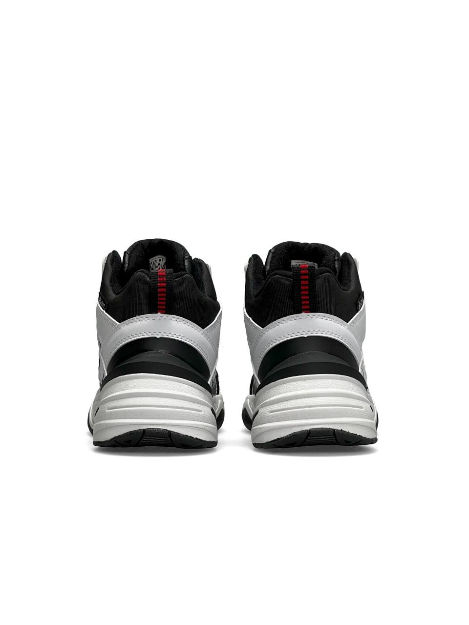 Nike M2K Tekno Mid White Black Red Fur
