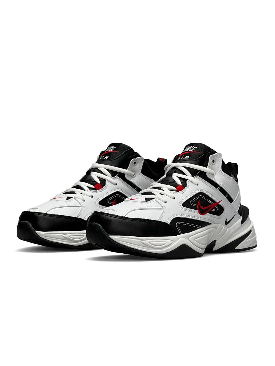 Nike M2K Tekno Mid White Black Red Fur
