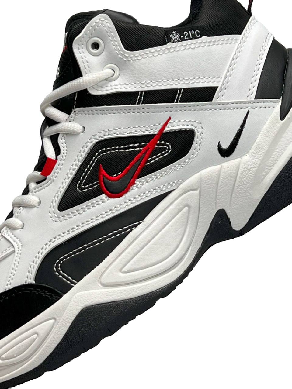 Nike M2K Tekno Mid White Black Red Fur