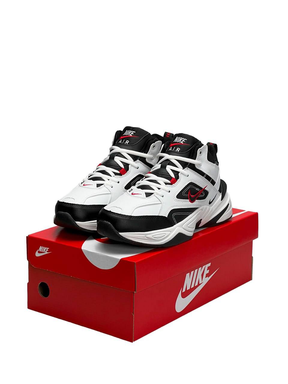 Nike M2K Tekno Mid White Black Red Fur