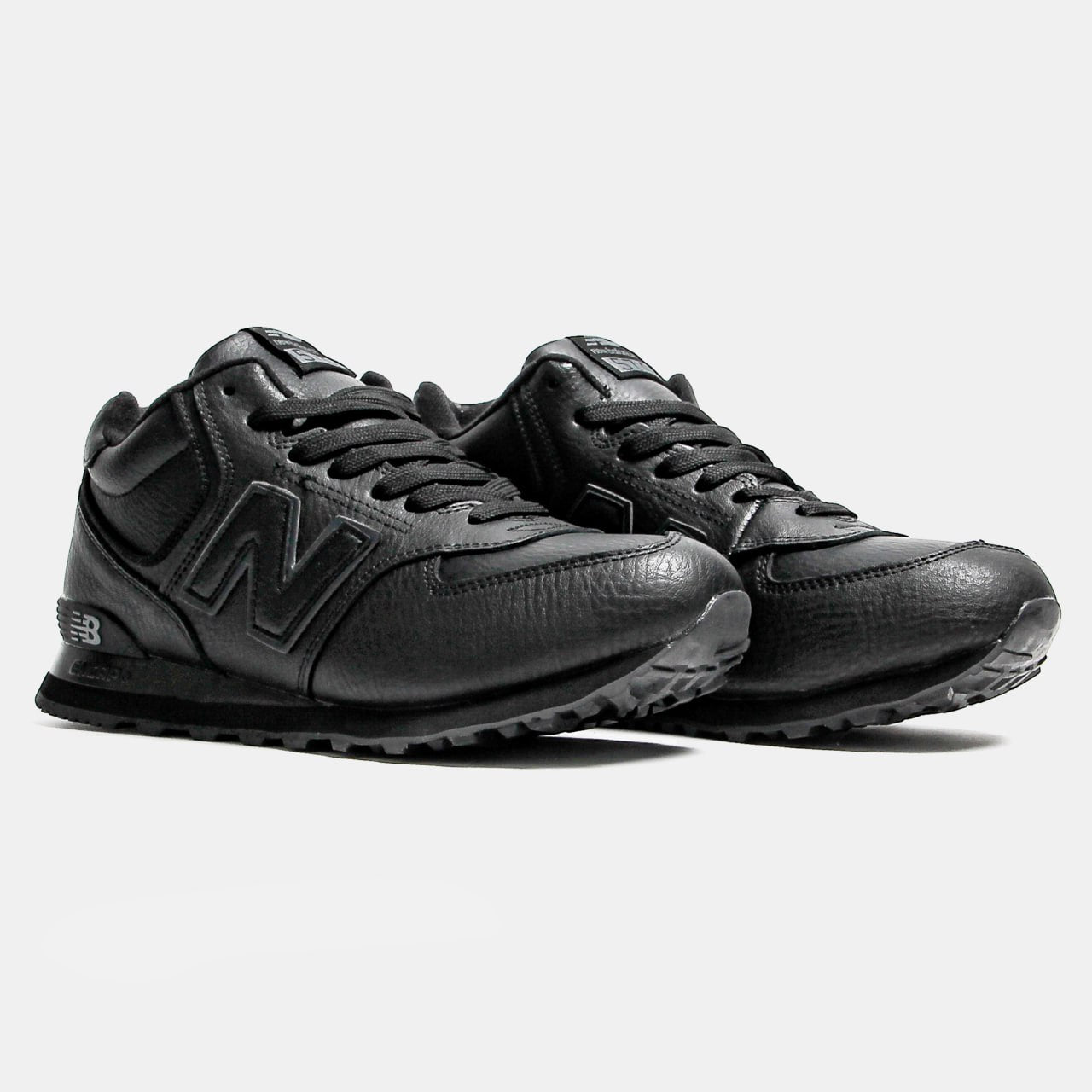 New Balance 574 High Black Leather