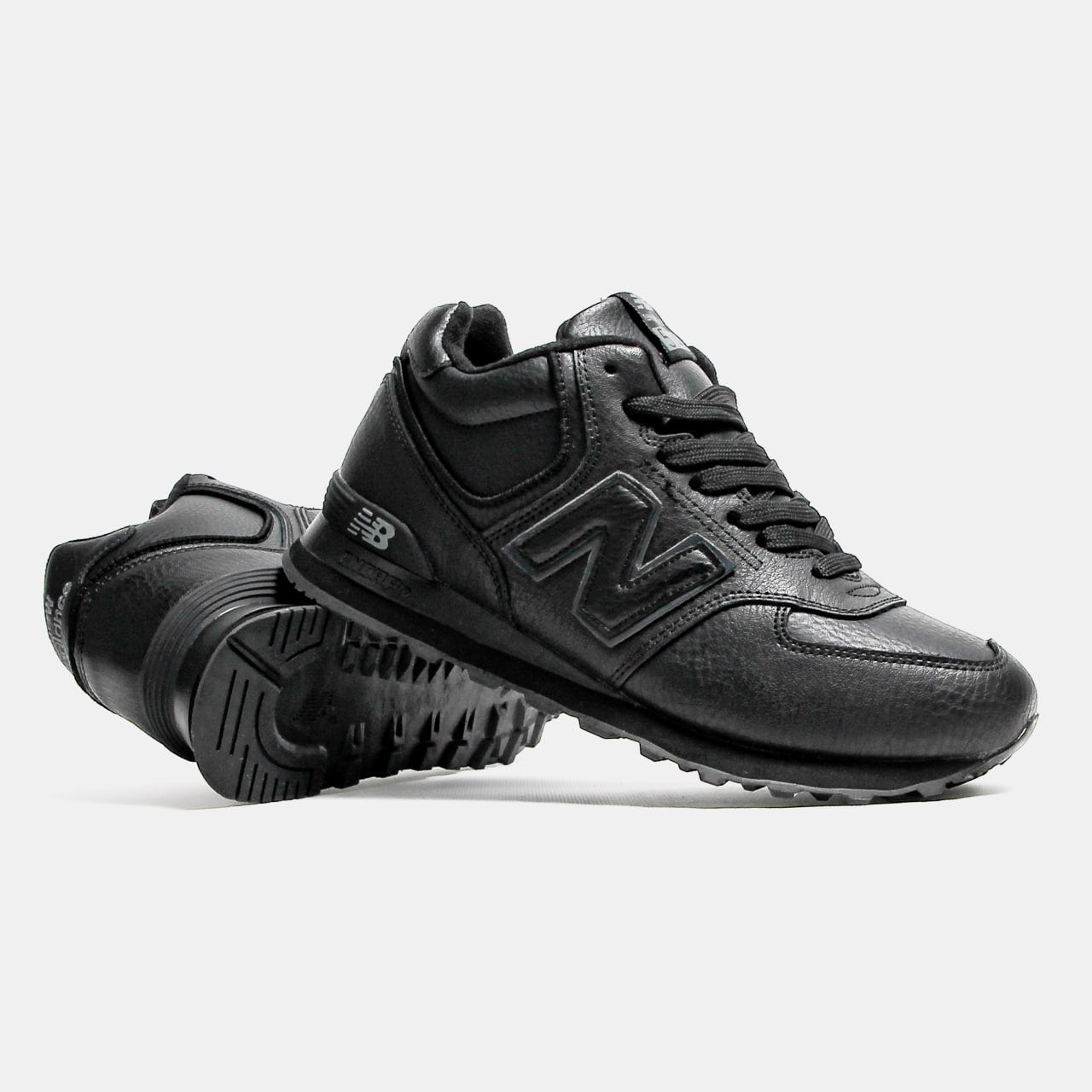 New Balance 574 High Black Leather