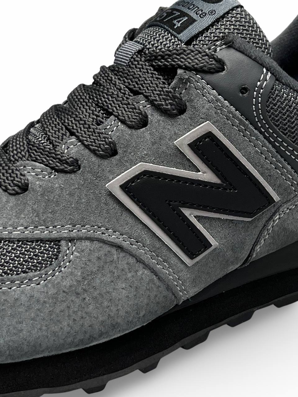 New Balance 574 Dark Gray Black Reflective