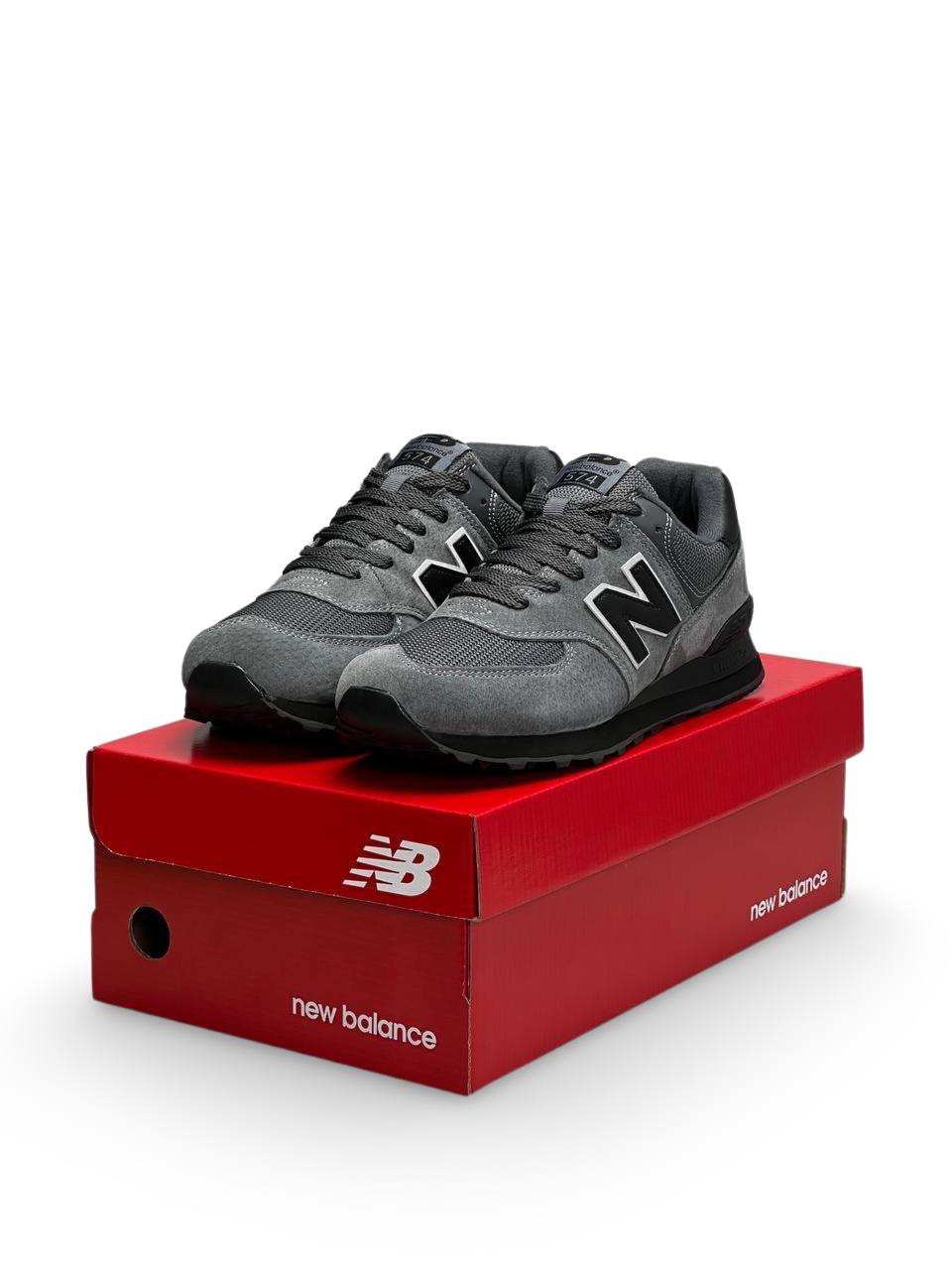 New Balance 574 Dark Gray Black Reflective