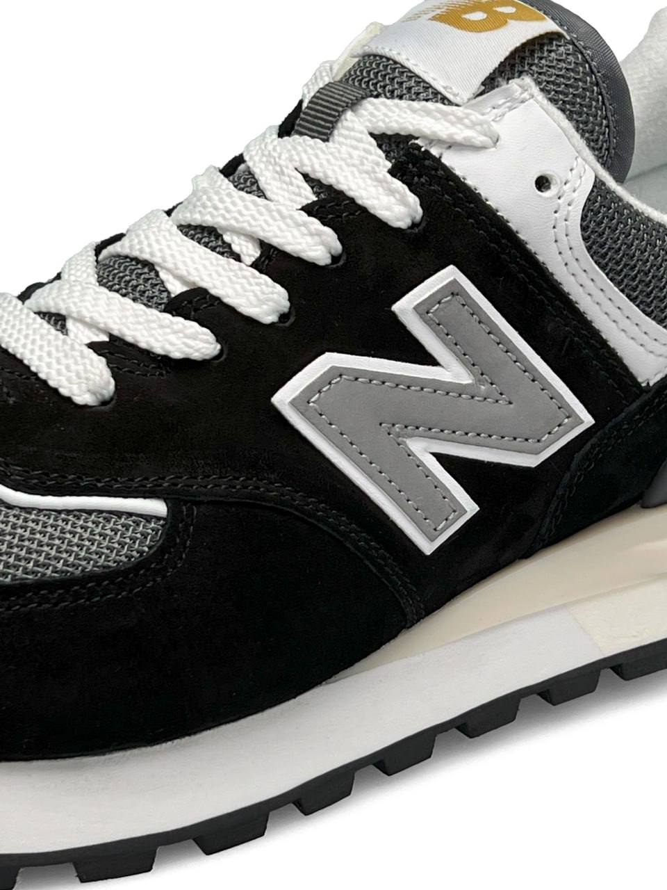 New Balance 574 Classic Gray White Beige Reflective