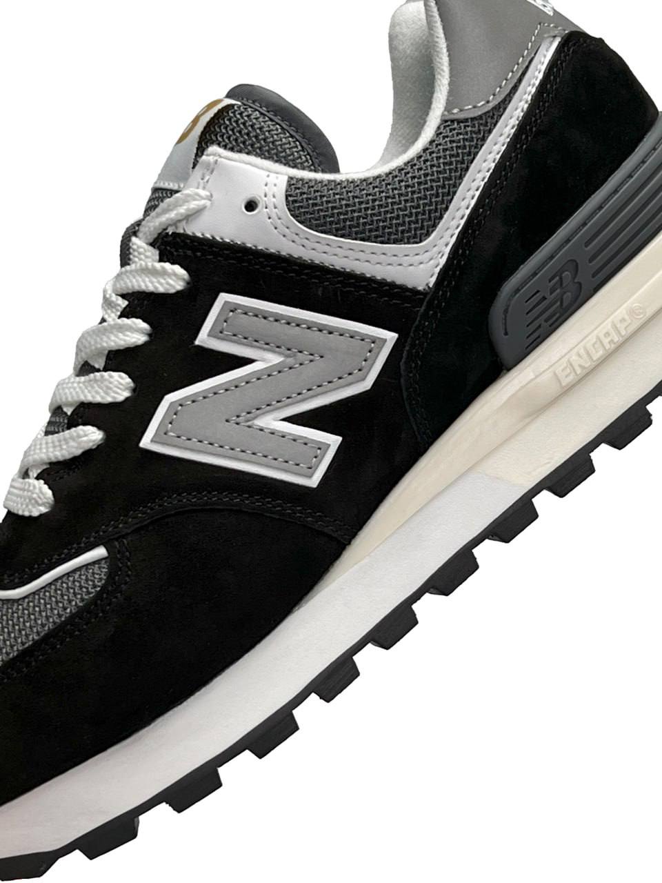 New Balance 574 Classic Gray White Beige Reflective