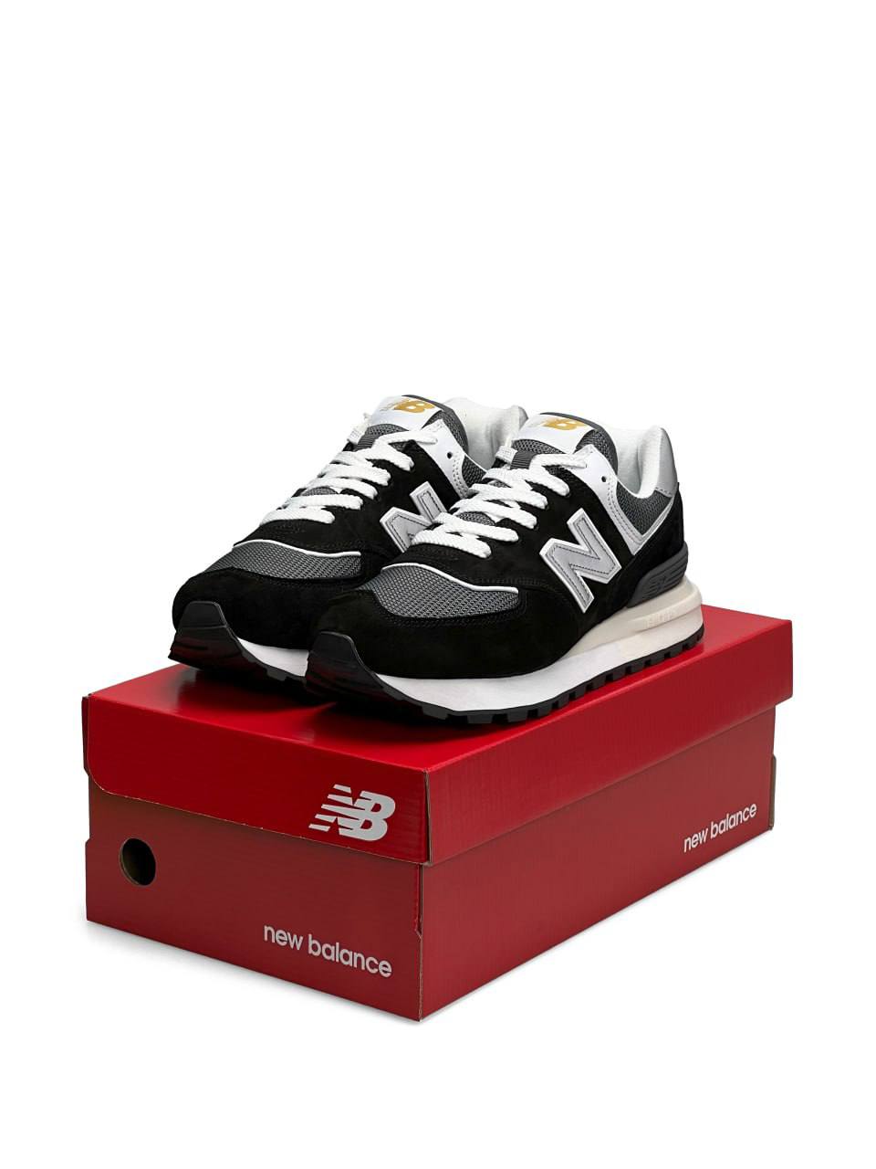 New Balance 574 Classic Gray White Beige Reflective