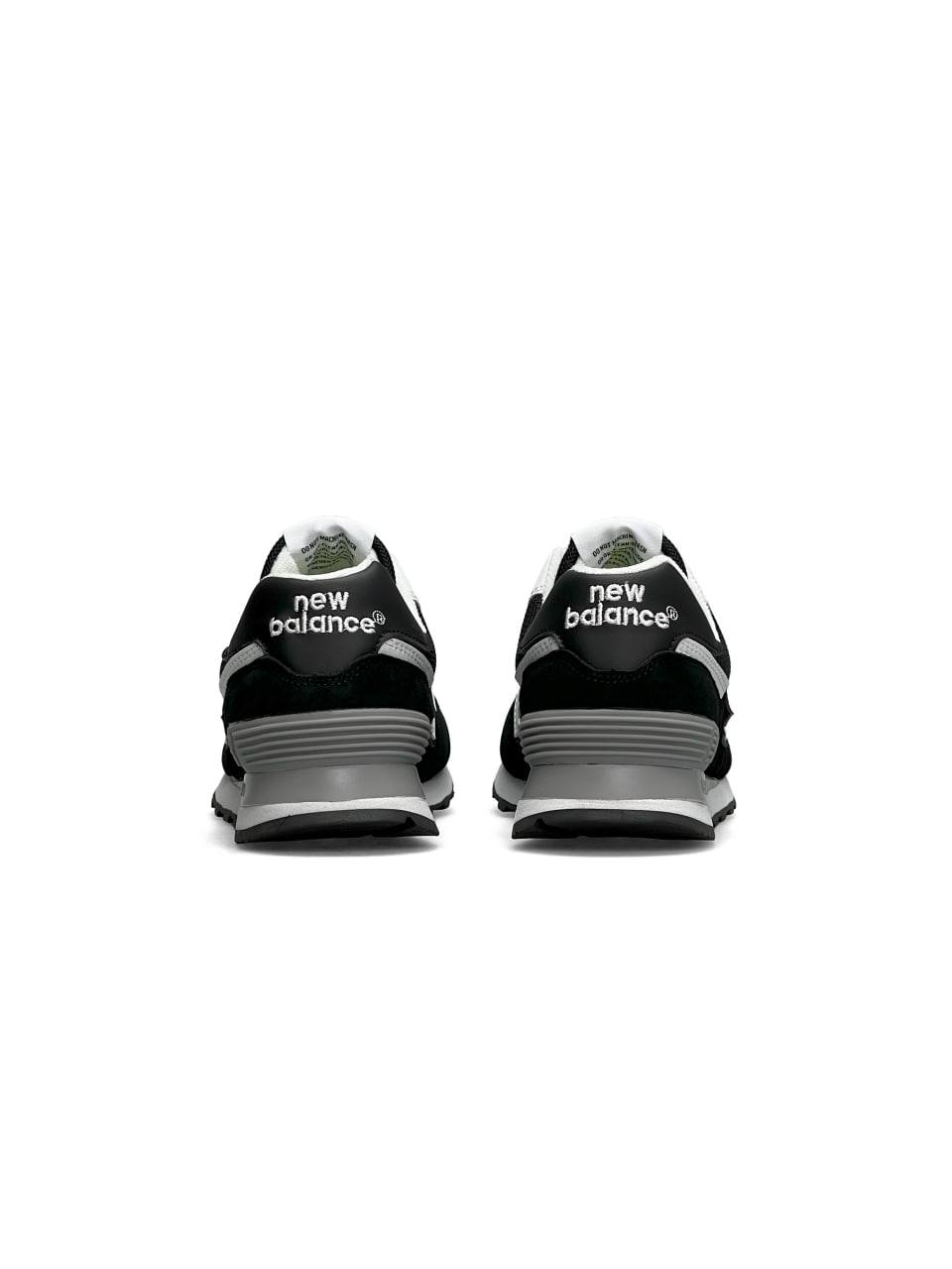 New Balance 574 Full Suede Black White
