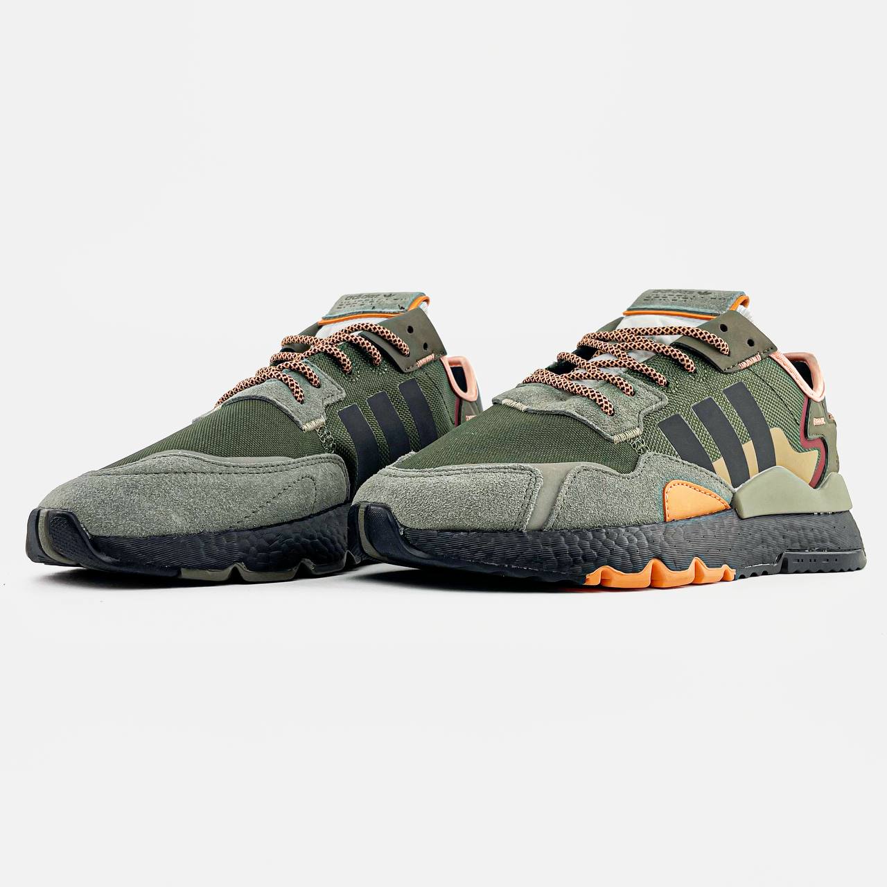 Adidas Nite Jogger Boost Core Black Orange Dark Green