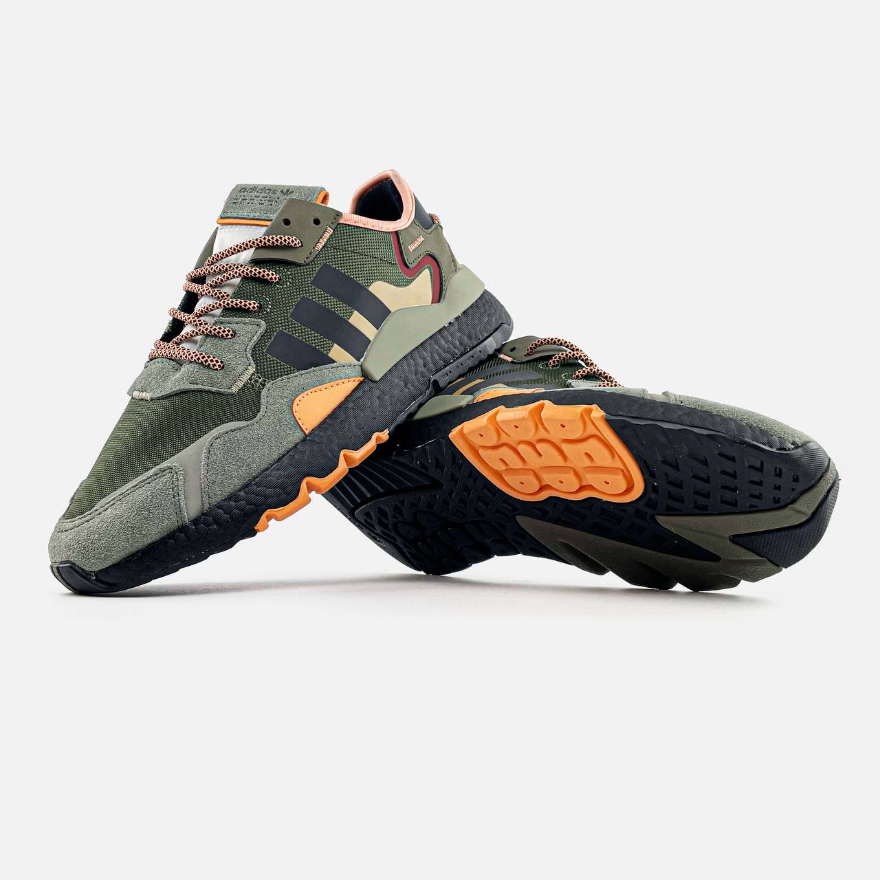 Adidas Nite Jogger Boost Core Black Orange Dark Green