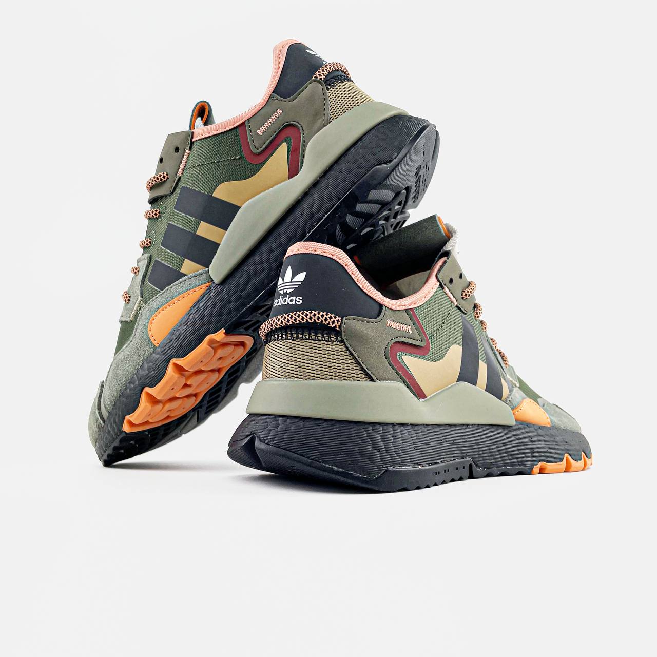 Adidas Nite Jogger Boost Core Black Orange Dark Green