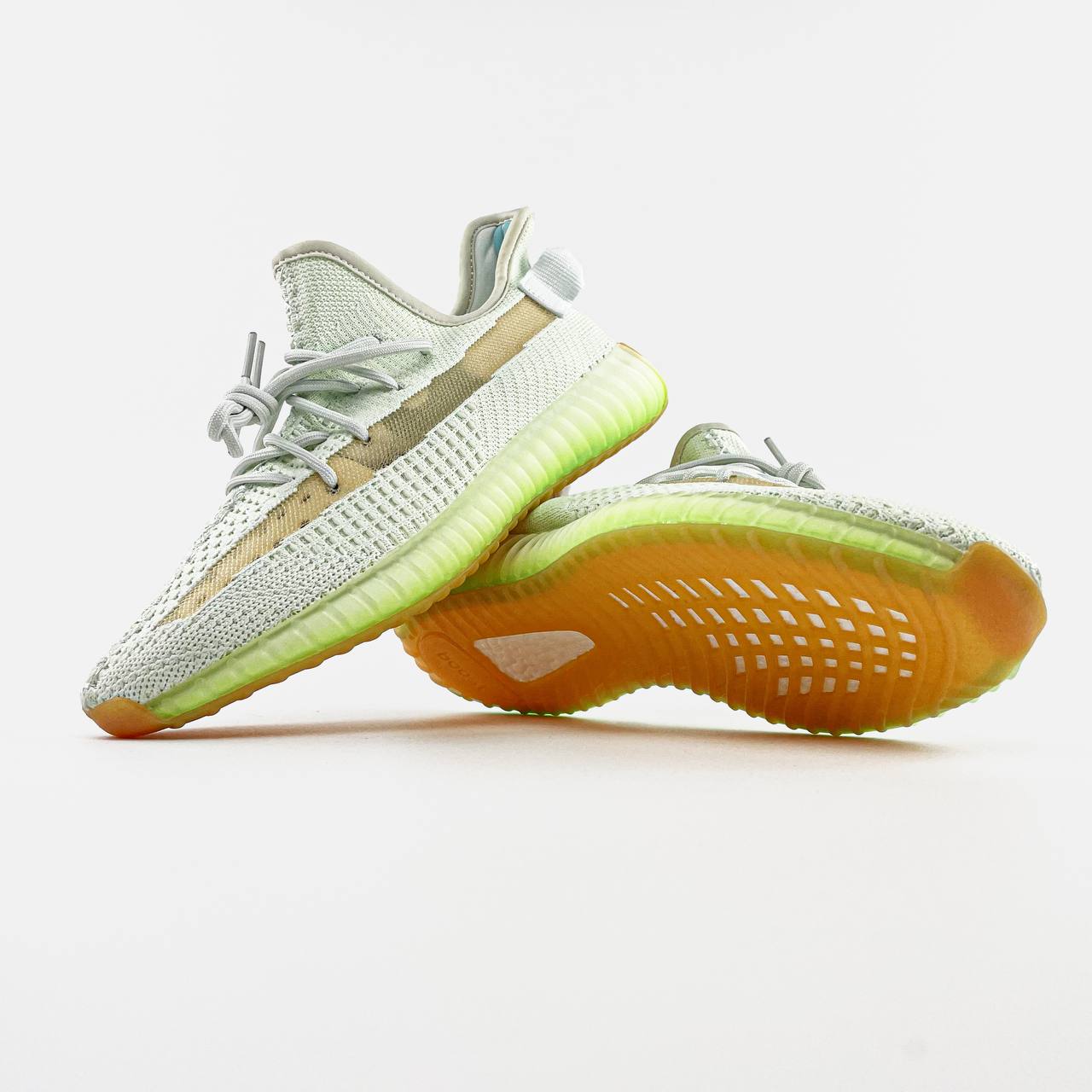 Adidas Yeezy Boost 350 V2 Wolf Grey Green Glow