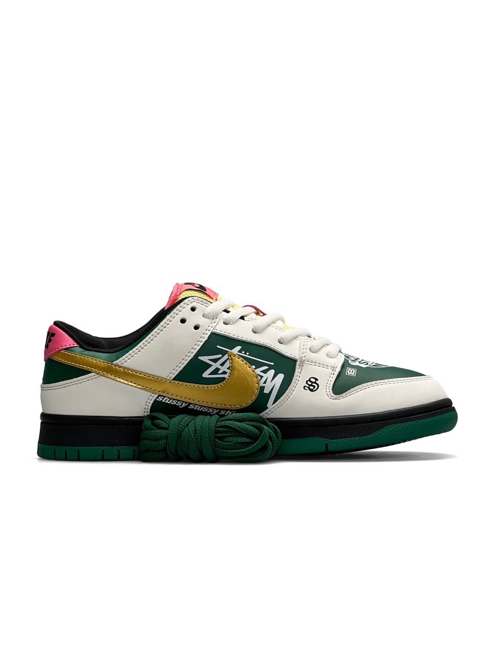 Nike SB Dunk Low x Stussy 572 Green Beige