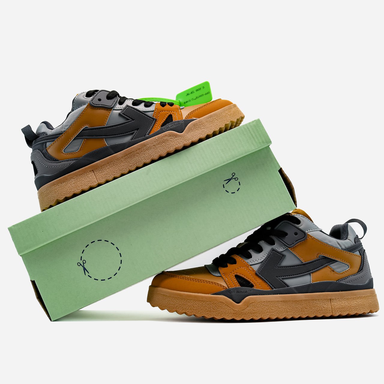 Off-White Out of Office Sponge Mid Top Brown