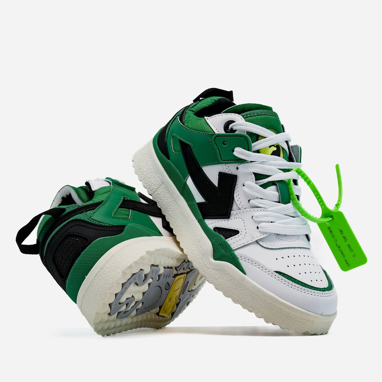 Off-White Out of Office Sponge Mid Top White Green