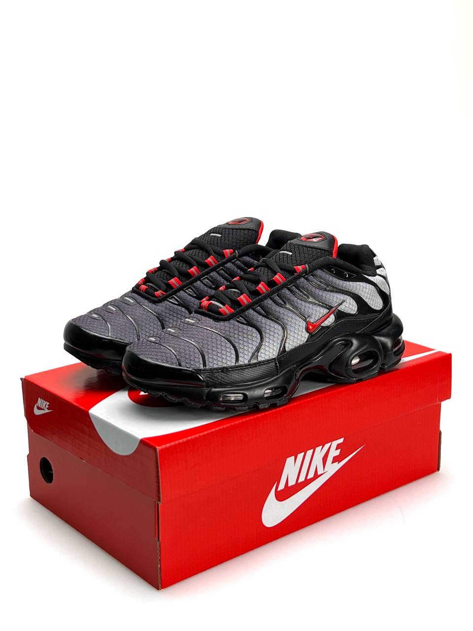 Nike Air Max Tn Plus Silver Red Logo