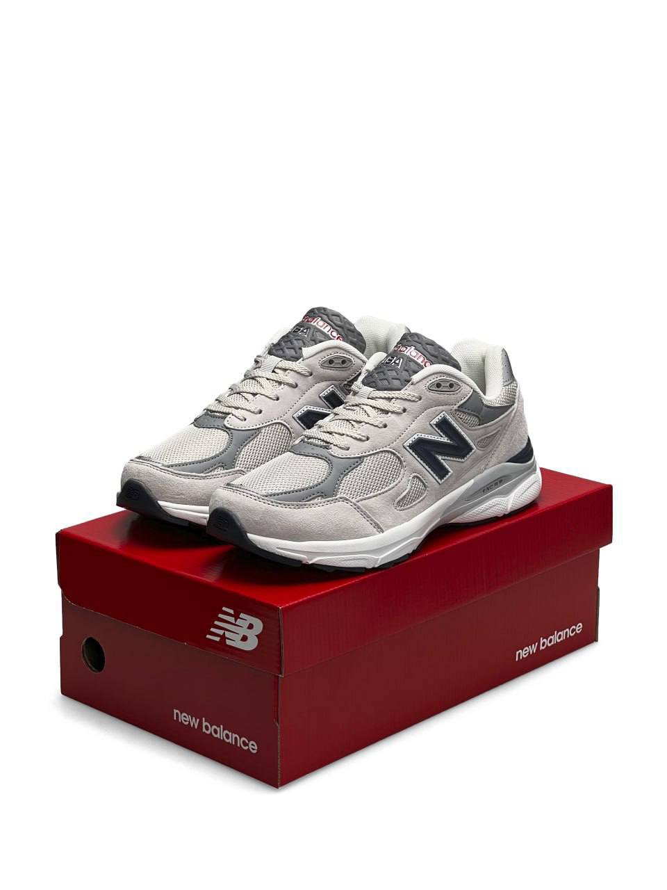 New Balance 990 Light Grey White Navy