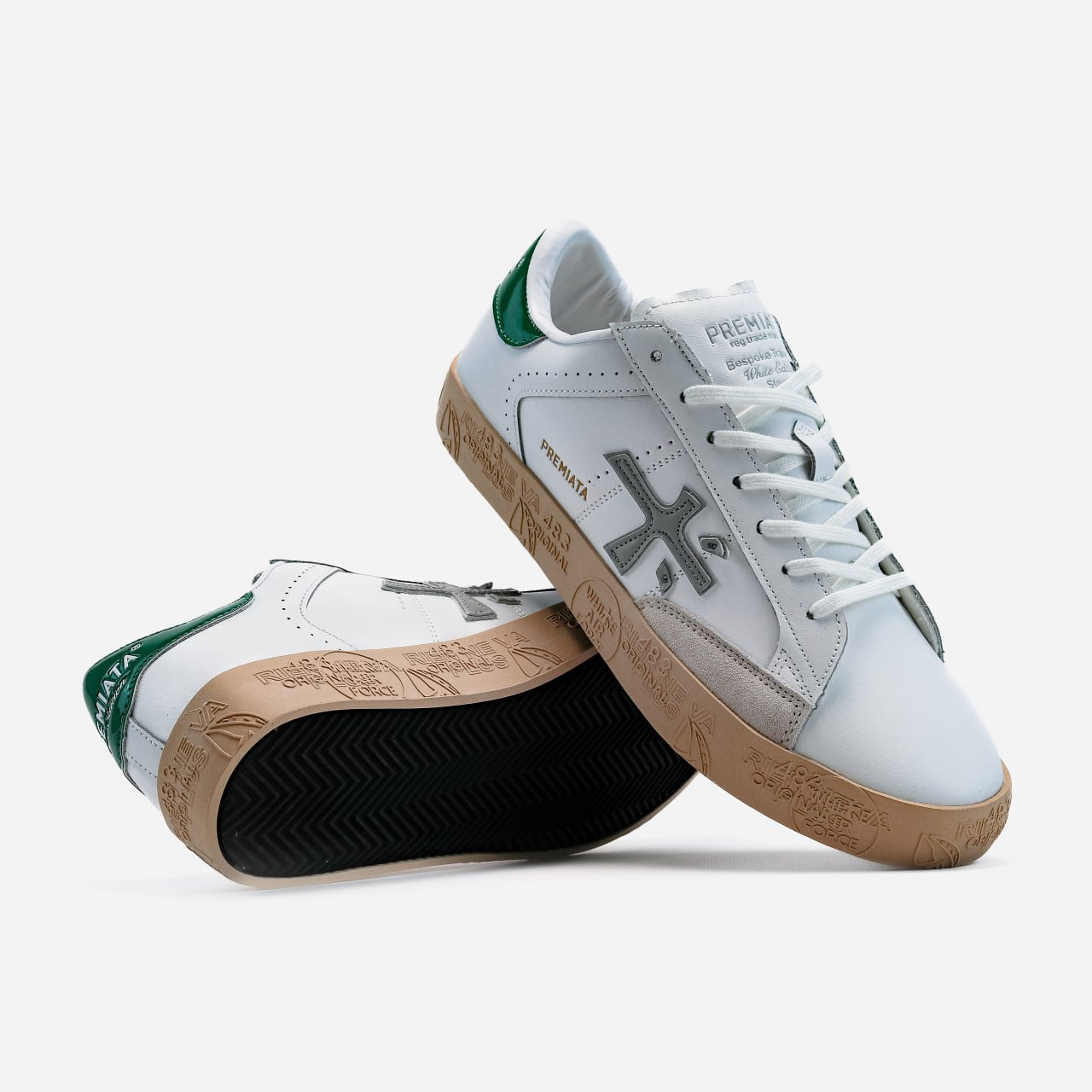 Premiata Steven White Beige Green