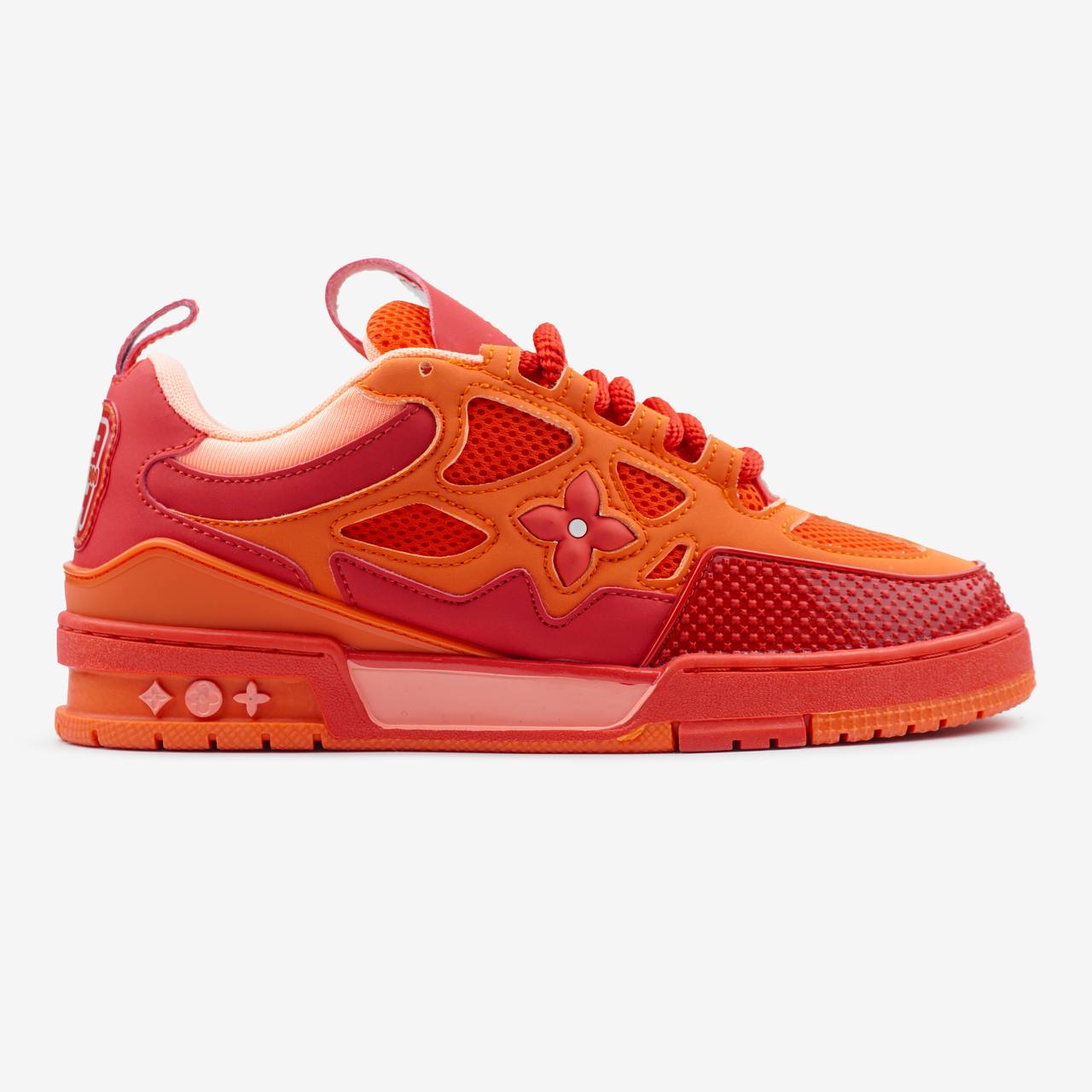 Louis Vuitton Skate Sneaker Red Mix Orange Cowhide