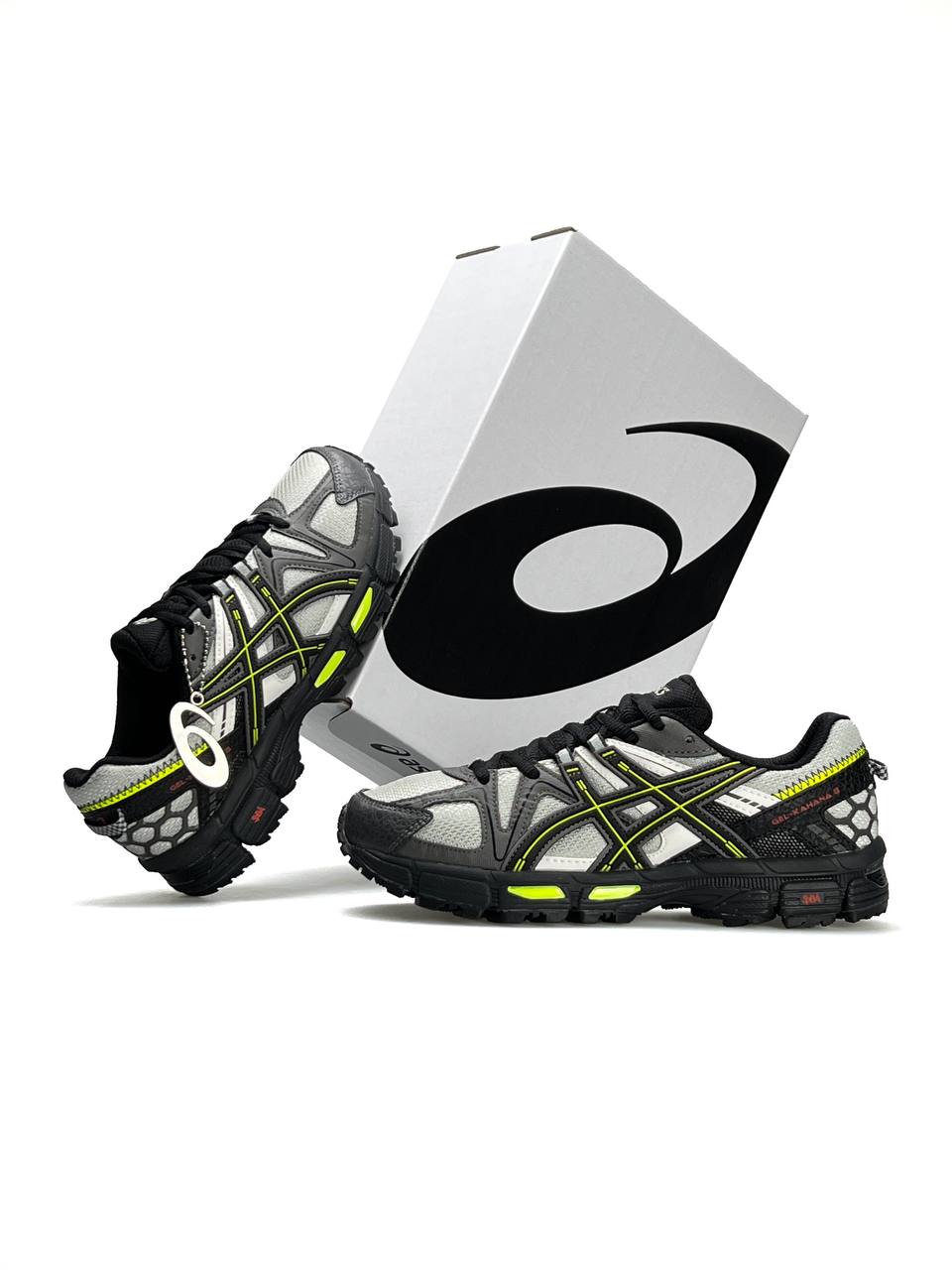 ASICS Gel-Kahana 8 Grey White Black Neon Lines