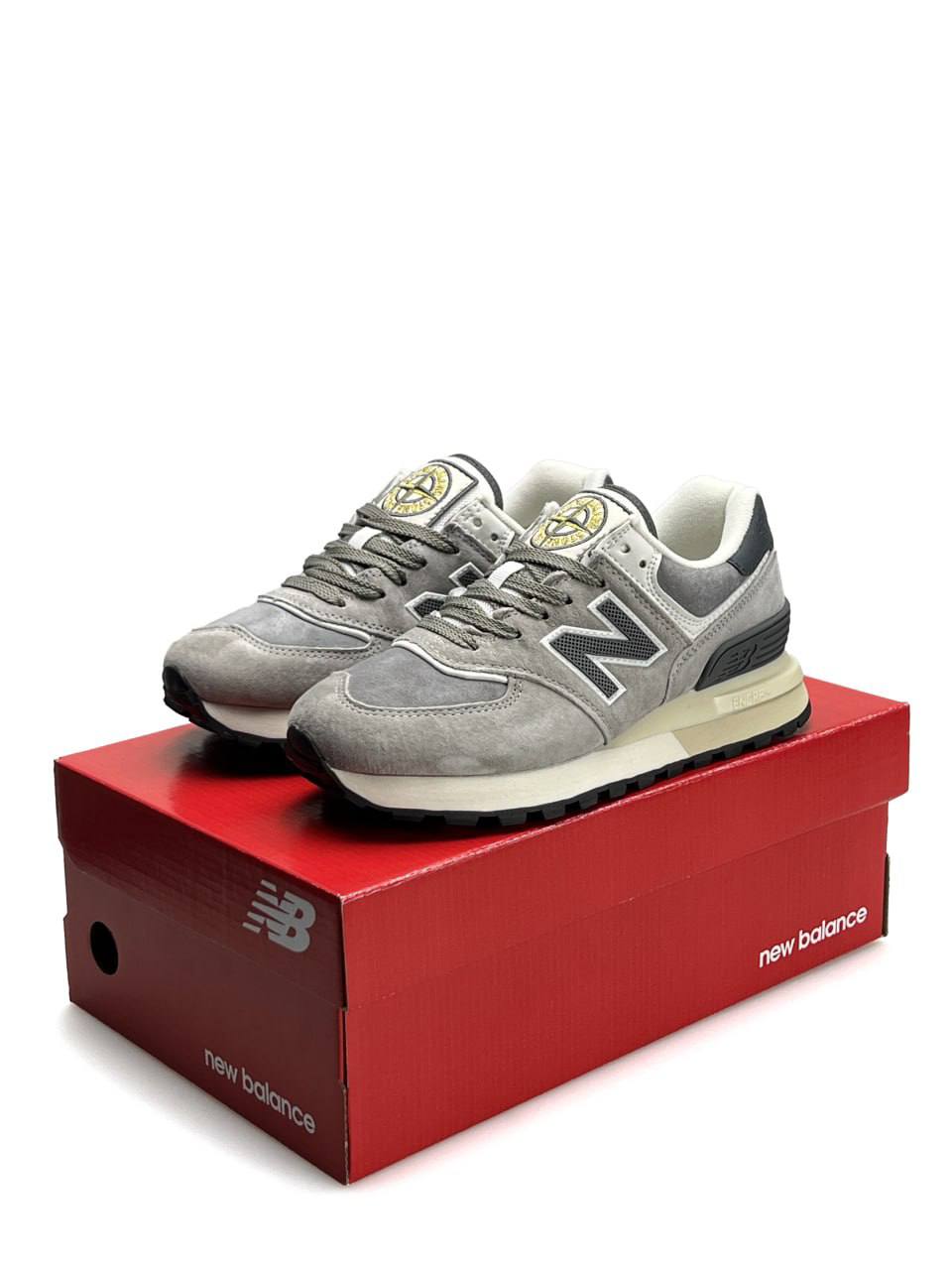New Balance 574 x Stone Island Gray White