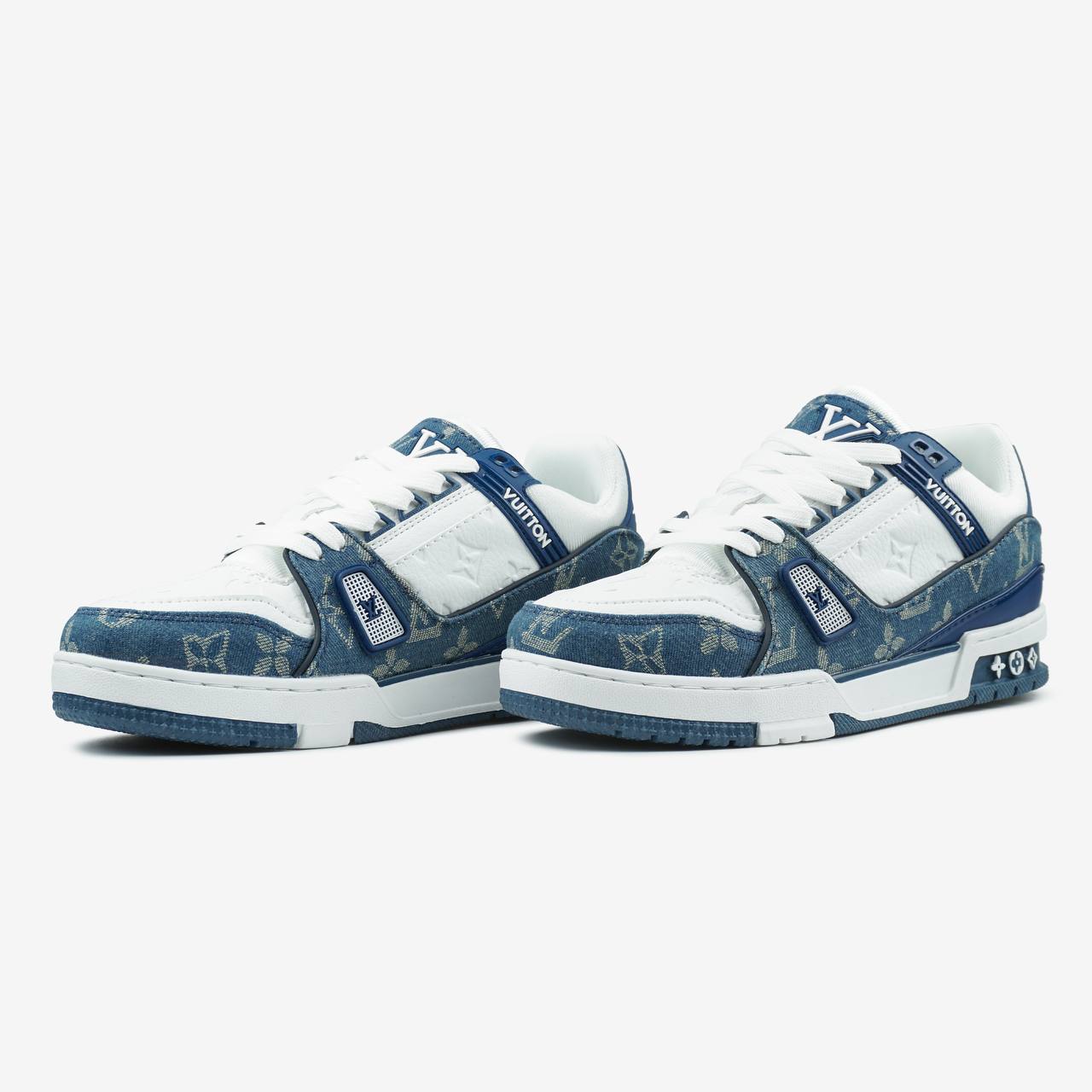 Louis Vuitton Trainer White Blue
