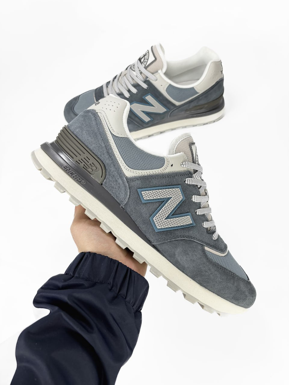 New Balance 574 Grey White BIG SIZE (Великан)