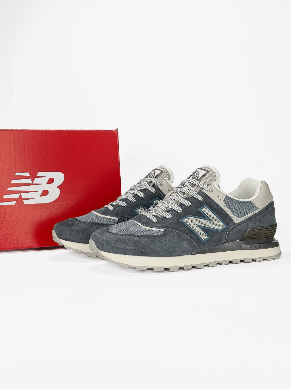 New Balance 574 Grey White BIG SIZE (Великан)