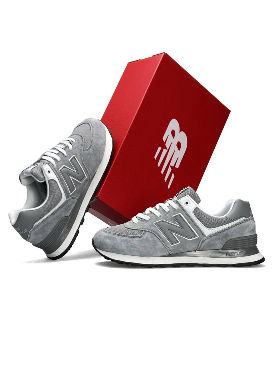 New Balance 574 Light Grey White