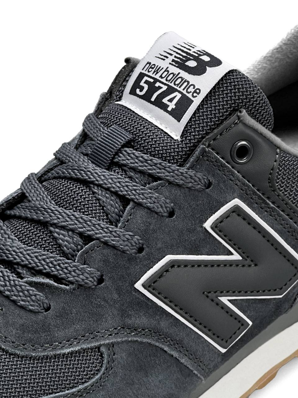 New Balance 574 Dark Grey White