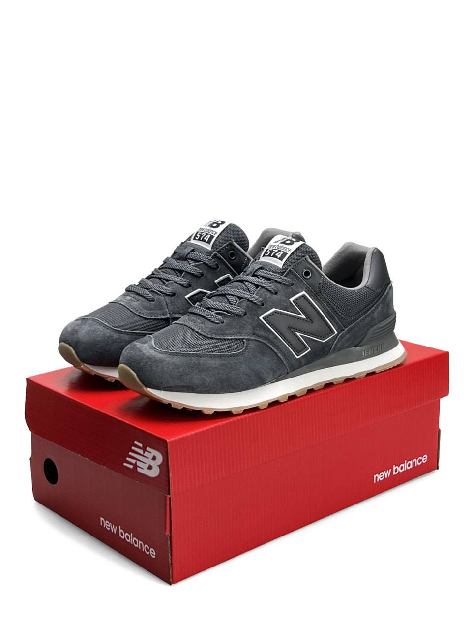 New Balance 574 Dark Grey White