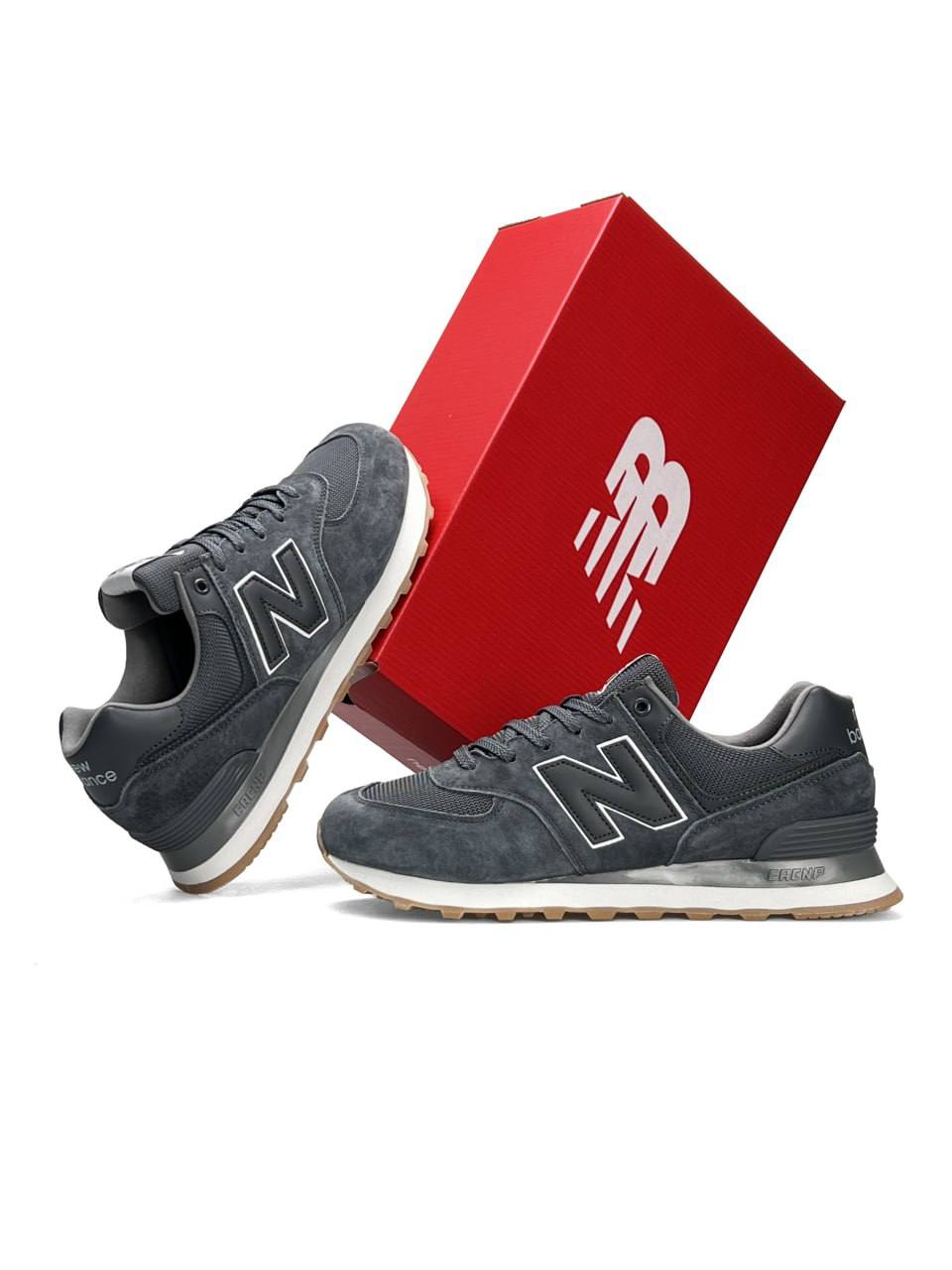 New Balance 574 Dark Grey White