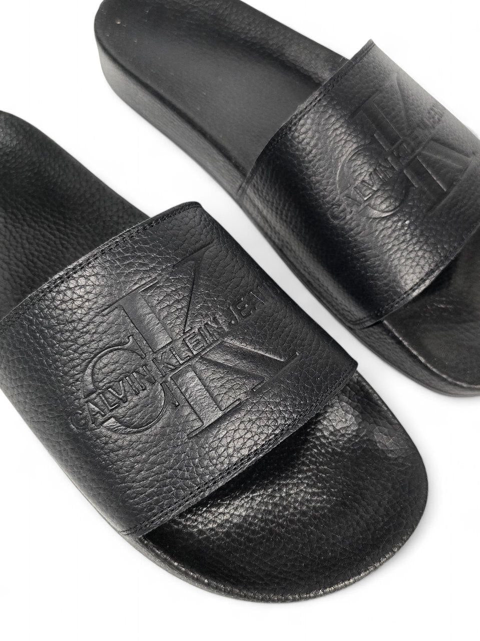 Calvin Klein Slides Leather Black