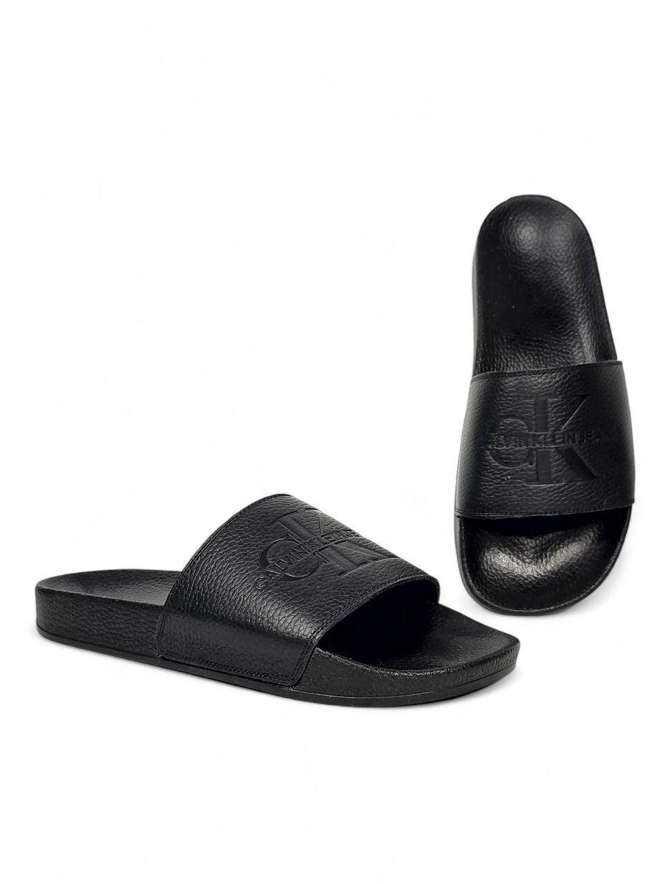 Calvin Klein Slides Leather Black