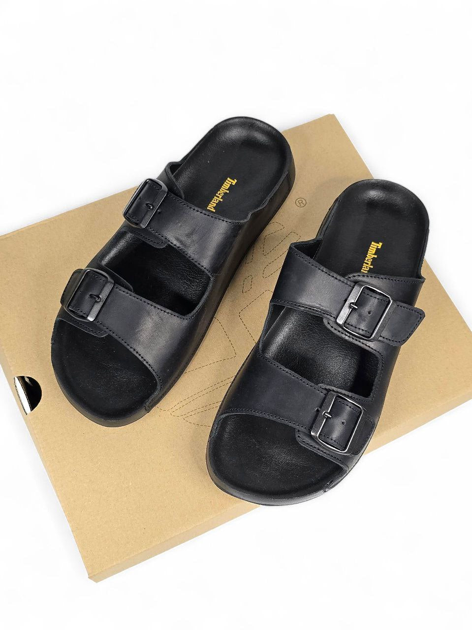 Timberland Slides Leather Black