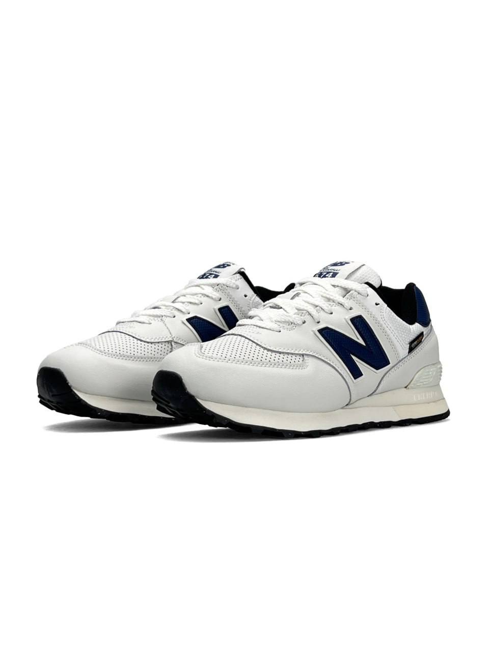 New Balance 574 White Navy Cordura