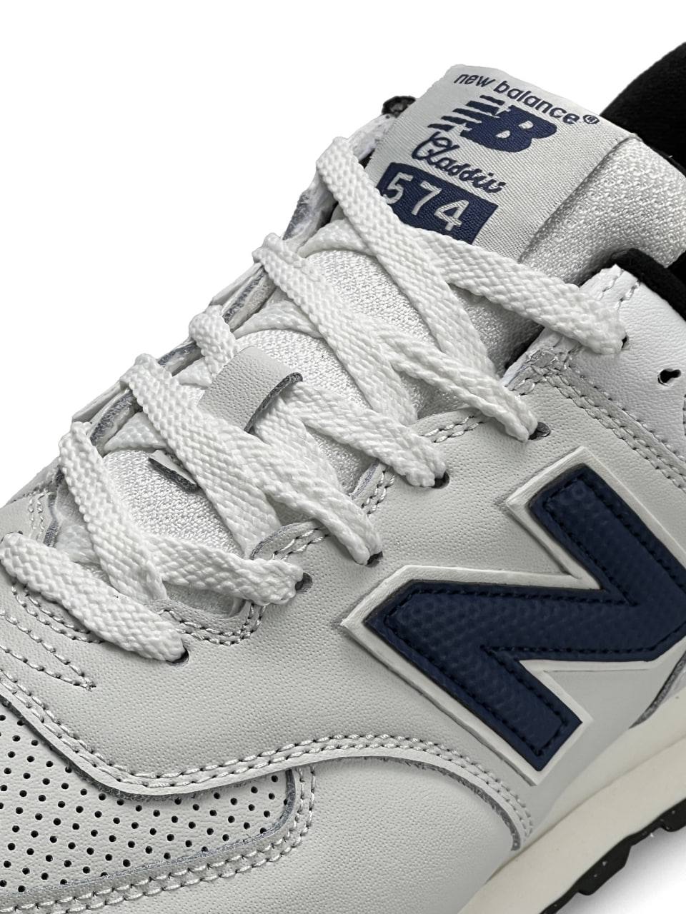 New Balance 574 White Navy Cordura