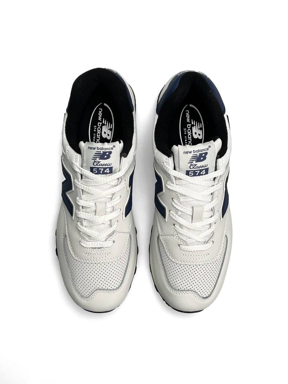 New Balance 574 White Navy Cordura