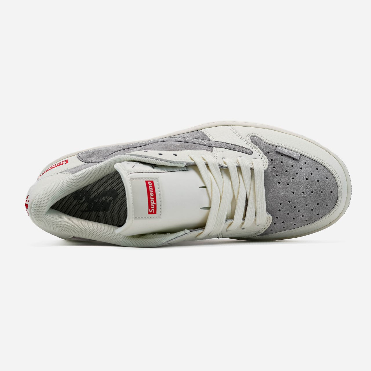 Nike Air Jordan 1 Retro Low x Travis Scott x Supreme White Grey