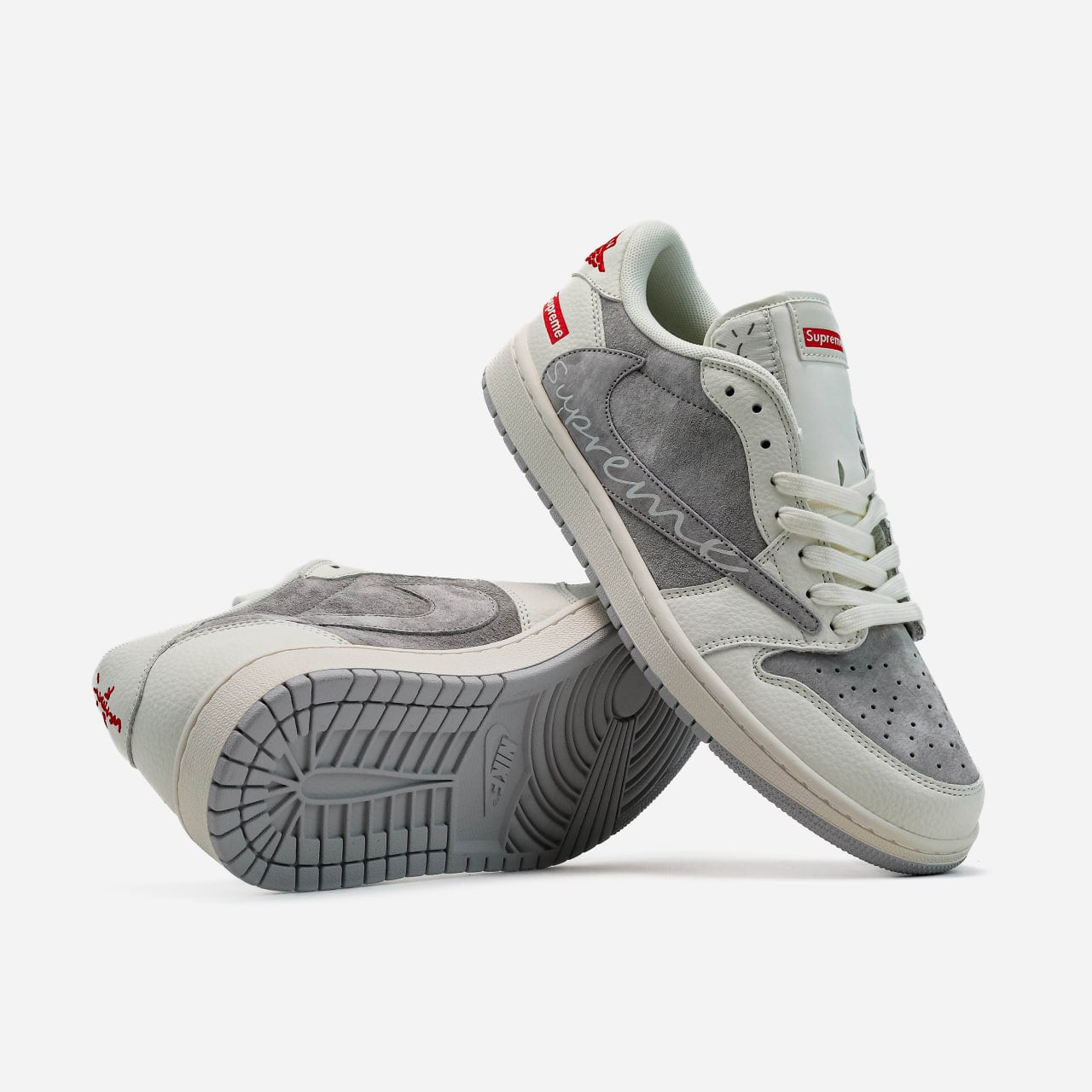 Nike Air Jordan 1 Retro Low x Travis Scott x Supreme White Grey
