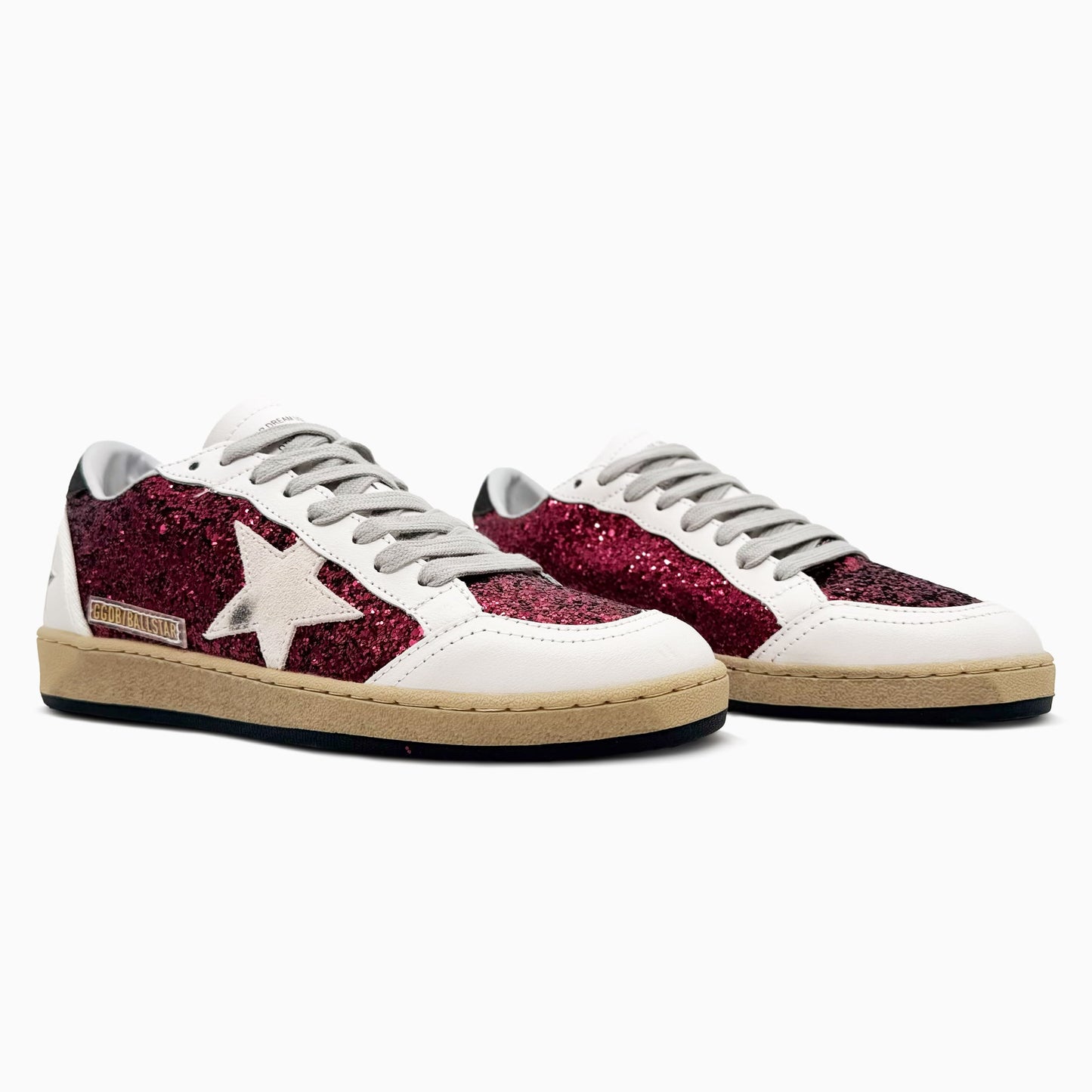 Golden Goose Ball Star Bordeaux Glitter