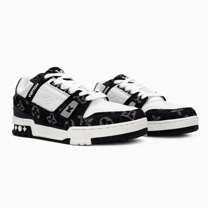 Louis Vuitton Trainer Sneaker Black White 2.0